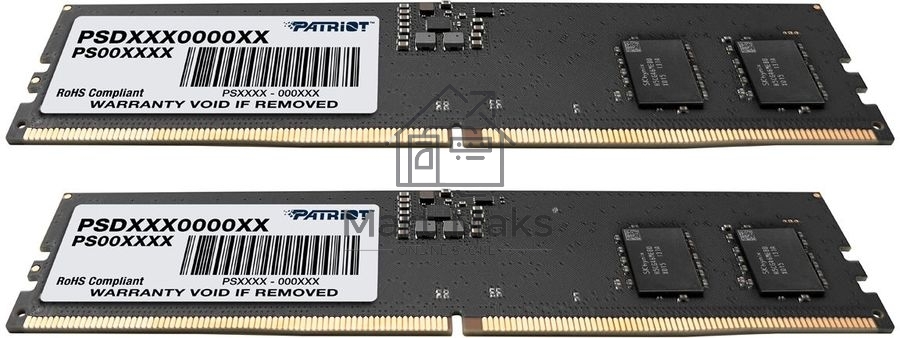 Оперативная память Patriot Signature, DDR5, 16GB (2x8 GB), 4800 MHz, CL40, DIMM