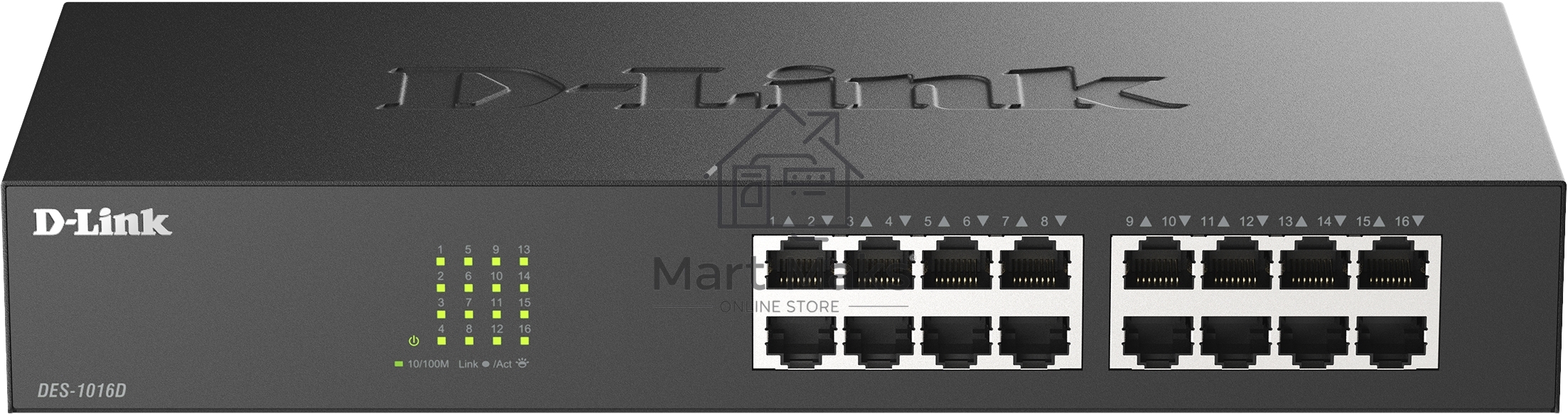 Неуправляемый коммутатор D-Link DES-1016D/I1A с 16 портами 10/100Base-TX