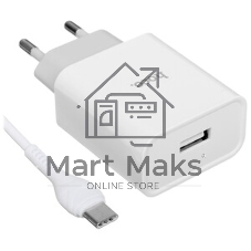 Зарядное устройство Hoco 10.5Вт, 2.1А, 1хUSB + кабель USB/Type-C 1м, C81A, белый, блистер