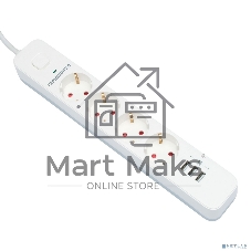 Сетевой фильтр Гарнизон 2.0 Мультипорт EPS-4-U3-W-4, 4 р, 10А, 3xUSB, 4 м, ур.защиты 2+, белый, пакет