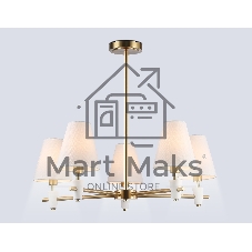 Люстра Ambrella light LH75044/5 BS/WH латунь/белый E14*5 max 40W D700*580