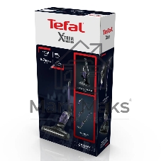 Пылесос вертикальный Tefal TY1238WO серый/фиолетовый, питание от аккумулятора, 145 Вт, уборка сухая, пылесборник 0.4 л, работа от АКБ max 40 мин.