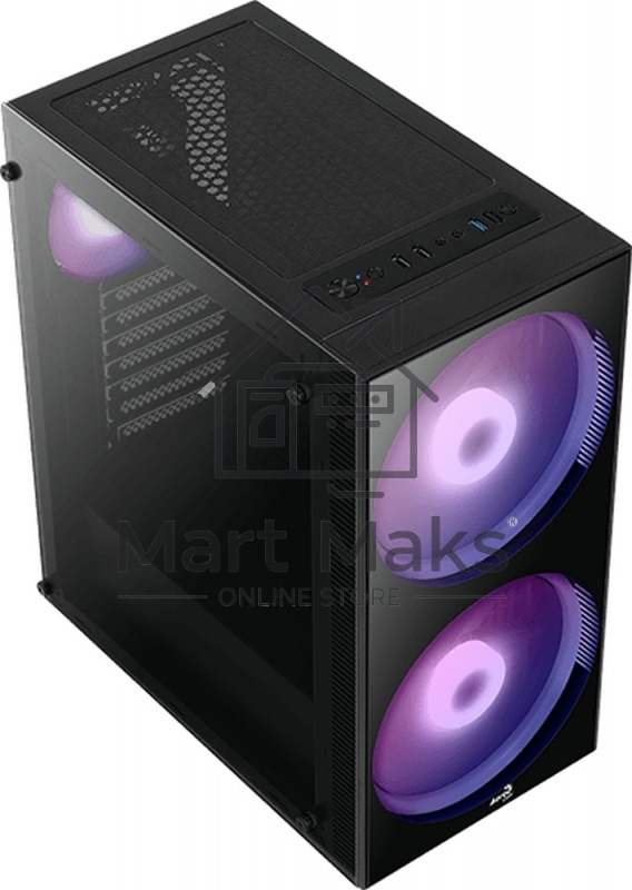 Компьютерный корпус Aerocool / Formula Python (3xUSB, 2xAudio, 0.5 мм,2x200 мм FAN, прозрачная стенка-закаленное стекло, ATX, без БП)
