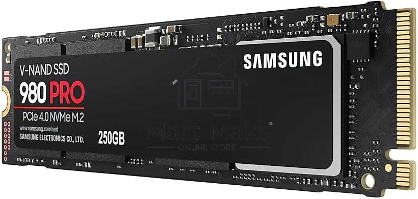 Накопитель SSD Samsung 980 PRO, 250GB, PCIe 4.0 x4, M.2 2280, NVMe, R/W 6400/2700