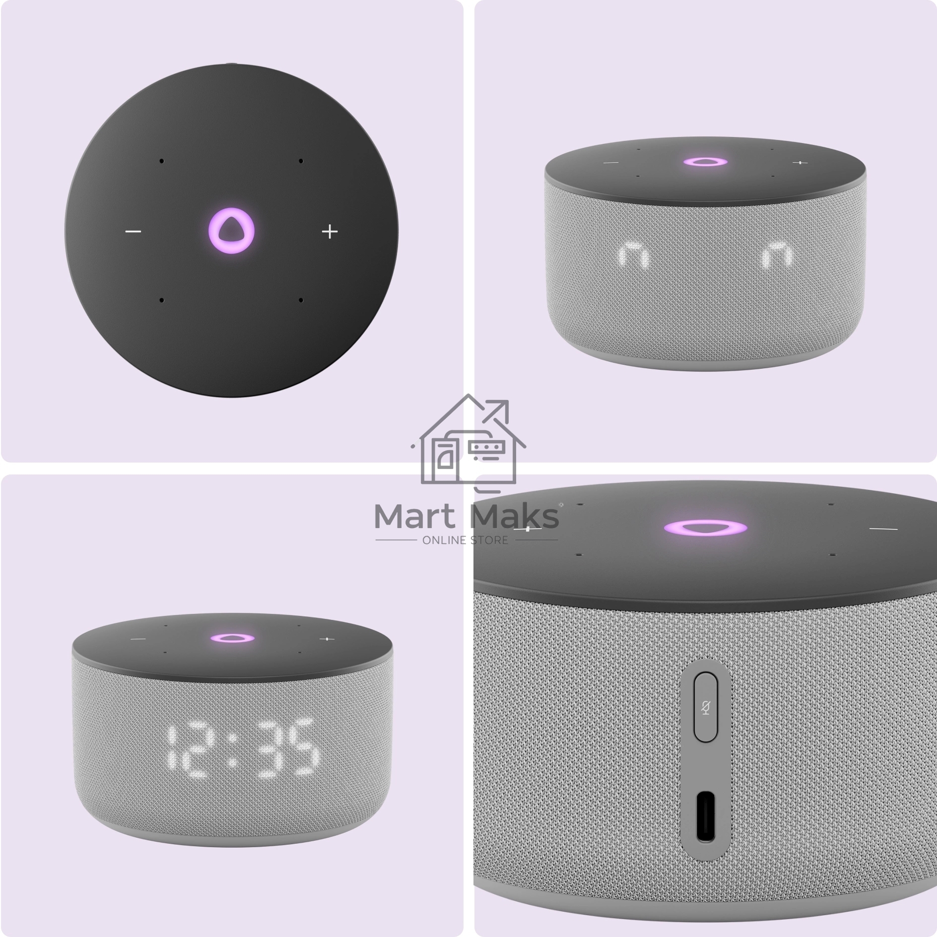 Умная колонка Yandex Станция Мини 3 Алиса серый 12W 1.0 BT/Wi-Fi