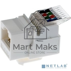 Модуль Rexant Keystone Jack RJ-45(8P8C), UTP неэкранированный, категория 5e, тип 180 градусов,самозажимной, белый