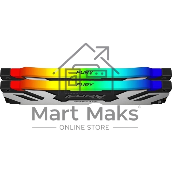 Оперативная память Kingston Fury Renegade, DDR5, 32GB (2x16GB), 7600MHz, CL38, DIMM, с радиатором, RGB, серебристый/черный