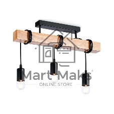 Светильник Ambrella light TR8182/3 BK/LW черный/светлое дерево E27*3 max 40W 500*50*420