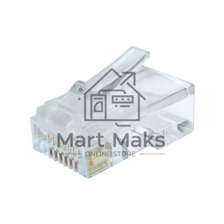 Вилка RJ-45 (8P8C) LC-8P8C-002 универсальная кат.6, контакты 30 микродюймов