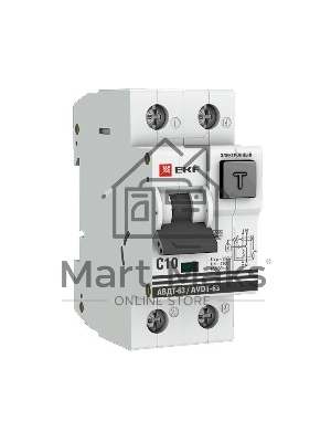 Выключатель автоматический дифференциального тока 63 10А/30мА (хар-ка C, электронный тип A) 6кА EKF PROxima EKF DA63-10-30e Выключатель автоматический дифференциального тока 63 10А/30мА (хар-ка C, электронный тип A) 6кА EKF PROxima EKF DA63-10-30e