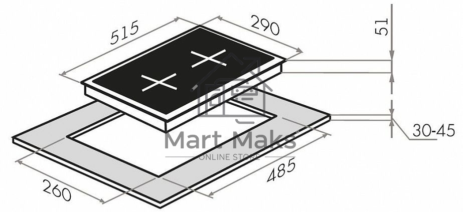 Газовая панель Maunfeld EGHG.32.1CW/G
