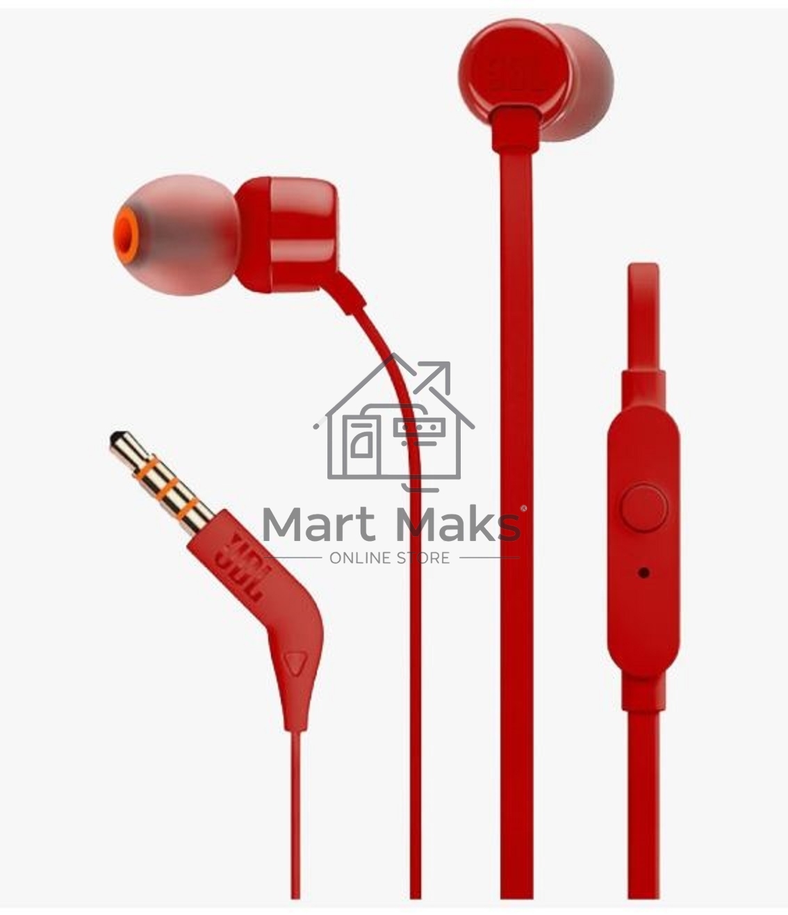 Наушники-гарнитура JBL T110 красный