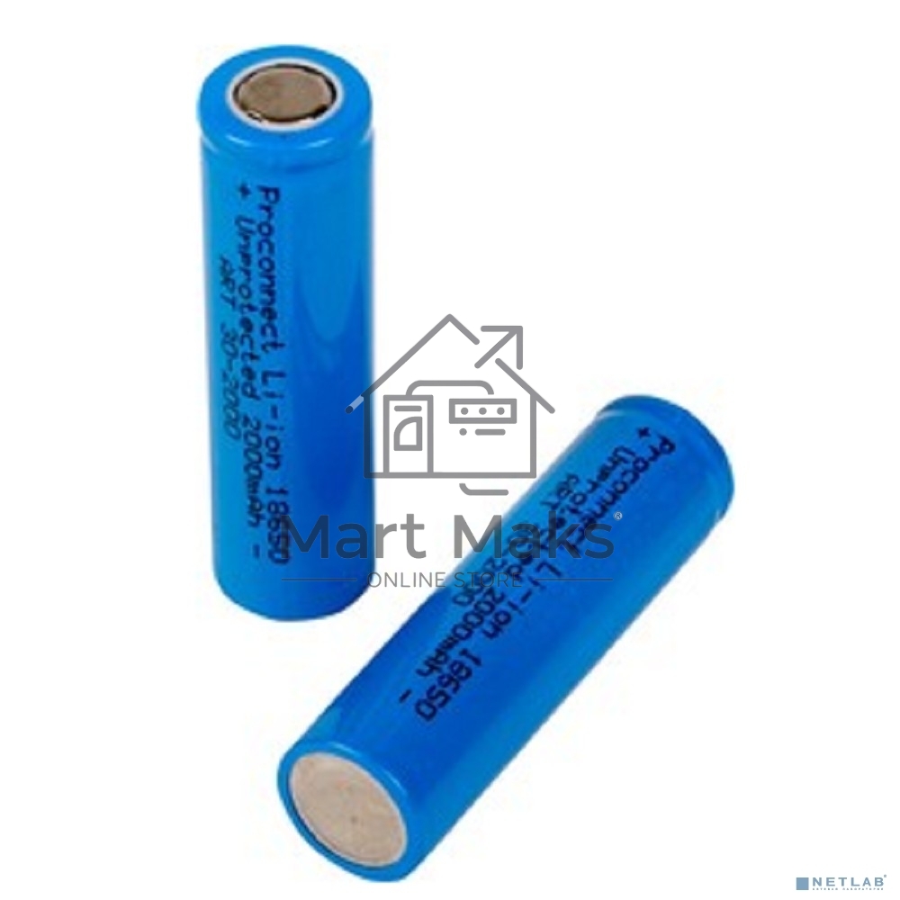 Аккумулятор 18650 unprotected Li-ion 2000 mAH 3.7 В PROconnect