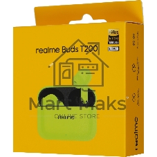 Наушники TWS Realme Buds T200 зеленый, внутриканальные, Bluetooth, до 28 ч