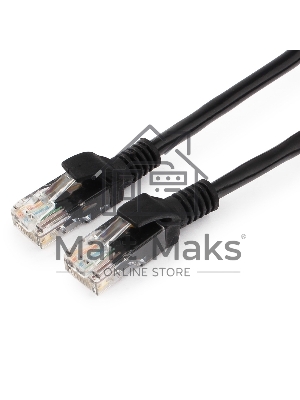 Патч-корд UTP Cablexpert PP12-1.5M/BK кат.5e, 1.5м, литой, многожильный черный