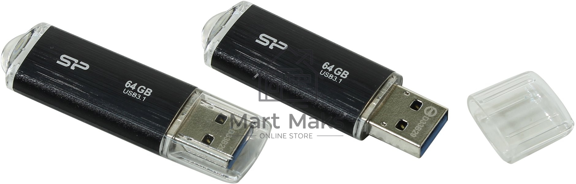 Флешка USB R/W R/W 64GB USB Drive <USB 3.0> Silicon Power Blaze B02 Black (SP064GBUF3B02V1K)