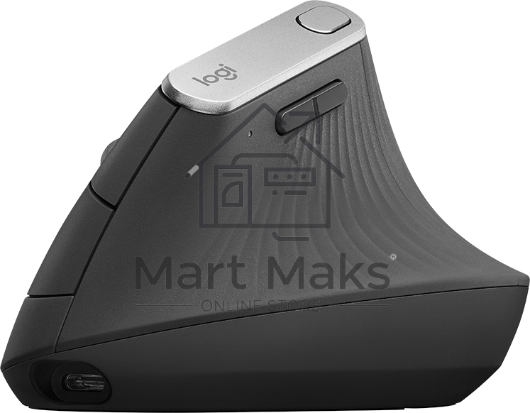 Мышь беспроводная/проводная Logitech MX Vertical графитовый, 4000 dpi, радиоканал, Bluetooth, USB, кнопки - 6