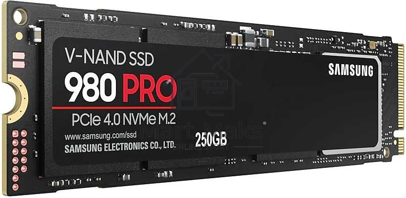 Накопитель SSD Samsung 980 PRO, 250GB, PCIe 4.0 x4, M.2 2280, NVMe, R/W 6400/2700