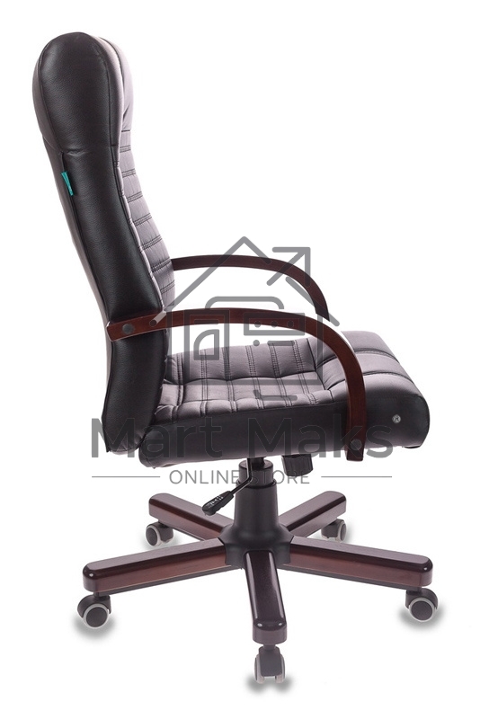 Кресло руководителя Бюрократ KB-10/WALNUT черный, искусственная кожа, крестовина металл