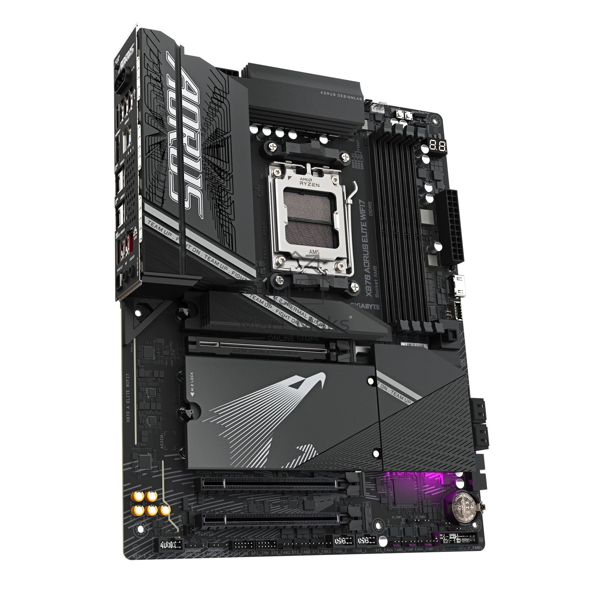 Материнская плата Gigabyte X870 AORUS ELITE WIFI7, AM5, AMD X870, 4xDDR5, 4xSATA, 4xM.2, 1xPCI-E 5.0 x16, 1xPCI-E 4.0 x4, 1xPCI-E 3.0 x2, 1xHDMI, 1x 2.5Gb LAN, 4xUSB-A 3.2 Gen 1, 2xUSB-A 3.2 Gen 2, 4xUSB-A 2.0, 2xUSB-C 4.0, 2x3.5 мм, 7.1, ATX