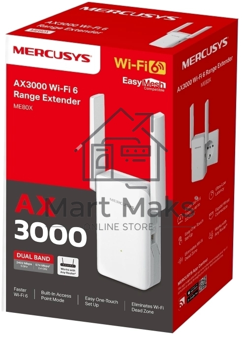 Усилитель Wi-Fi сигнала Mercusys ME80X AX3000