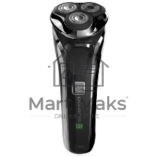 Электробритва Polaris PMR 0305R wet&dry PRO 5 blades элктрическая, черный/хром
