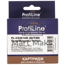 Картридж струйный ProfiLine PL-C9361HE №136 для принтеров HP DJ 5443/D4163/5743/6543/9803 Color водные