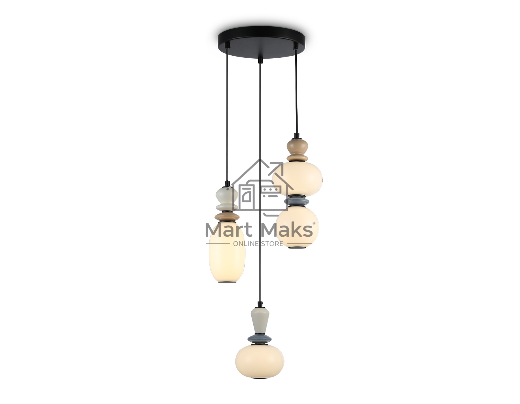 Светильник Ambrella light LH53143/3 BK/WH черный/белый 19W 3000K D330*1630