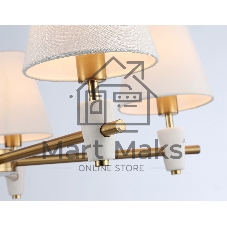 Люстра Ambrella light LH75044/5 BS/WH латунь/белый E14*5 max 40W D700*580