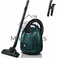 Пылесос Bosch BGL38WBU3H темно-зеленый, 1700 Вт, уборка сухая, пылесборник мешок 4 л