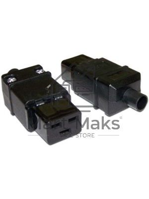 Вилка Lanmaster IEC 60320 C19 16A 250V разборная черная