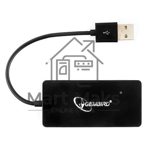 Концентратор USB 2.0 Gembird UHB-U2P4-03, 4 порта, блистер
