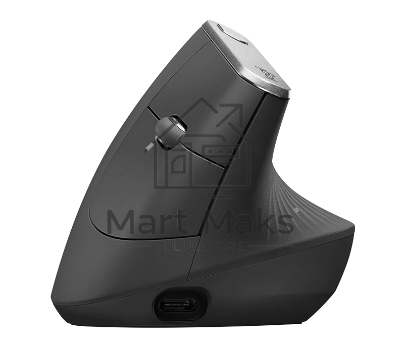 Мышь беспроводная/проводная Logitech MX Vertical графитовый, 4000 dpi, радиоканал, Bluetooth, USB, кнопки - 6