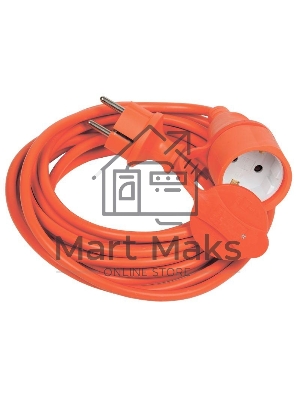 Удлинитель-шнур 1х5м вилка+розетка 2P+PE IP44 УШ-01РВ 3х1 оранж. ИЭК WUP10-05-K09-44