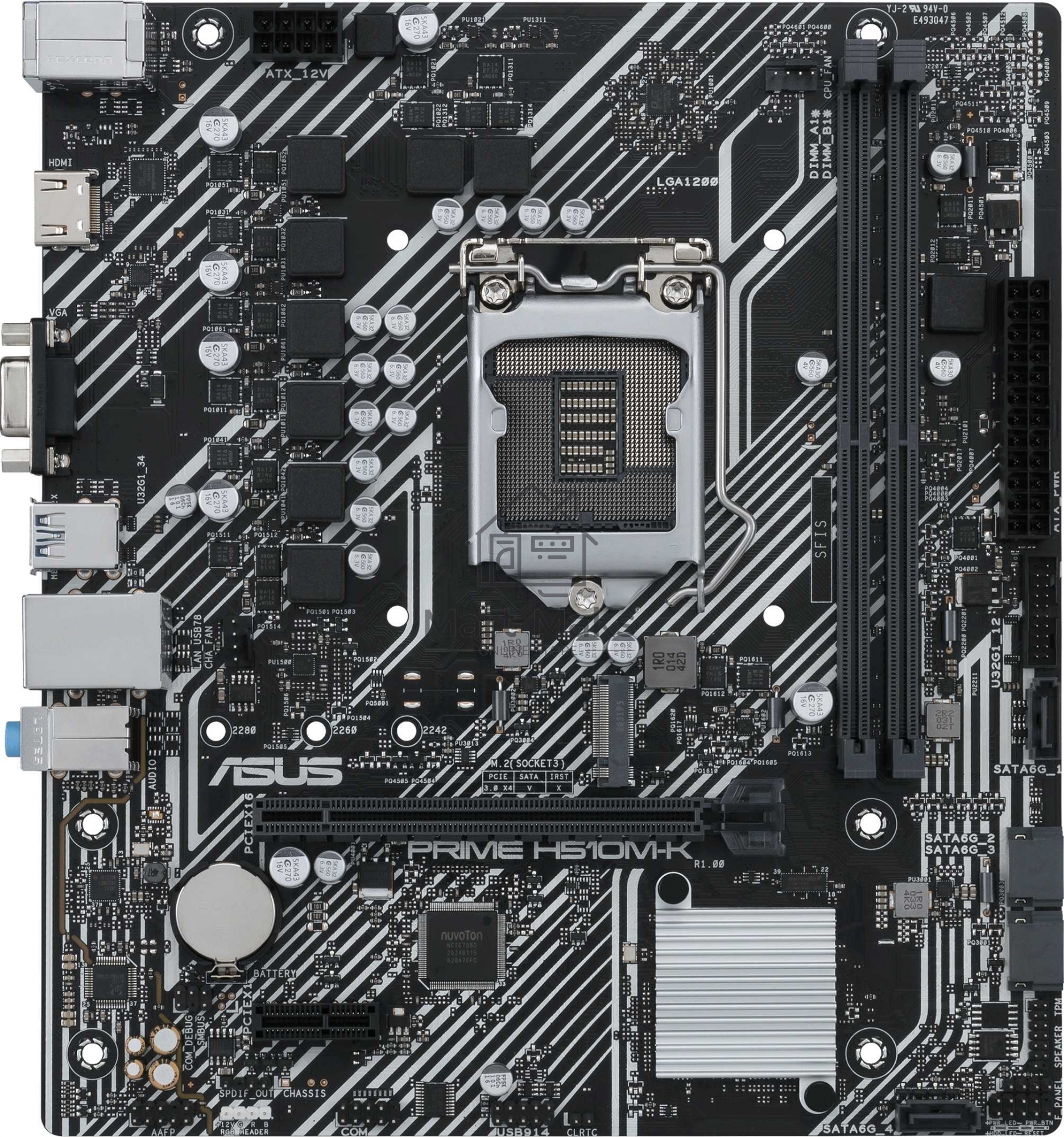 Материнская плата ASUS PRIME H510M-K, LGA 1200, Intel H510, 2xDDR4, 4xSATA, 1xM.2, 1xPCIe 4.0 x16, 1xPCIe x1, 1xHDMI, 1xVGA, 2xUSB-A 3.2 Gen 1, 4xUSB-A 2.0, 1x 1Gb LAN, 3x3.5 мм, 7.1, mATX