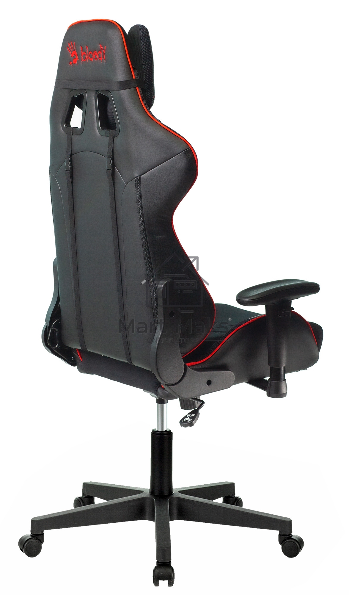 Кресло игровое A4Tech Bloody GC-400, черный/красный, крестовина пластик