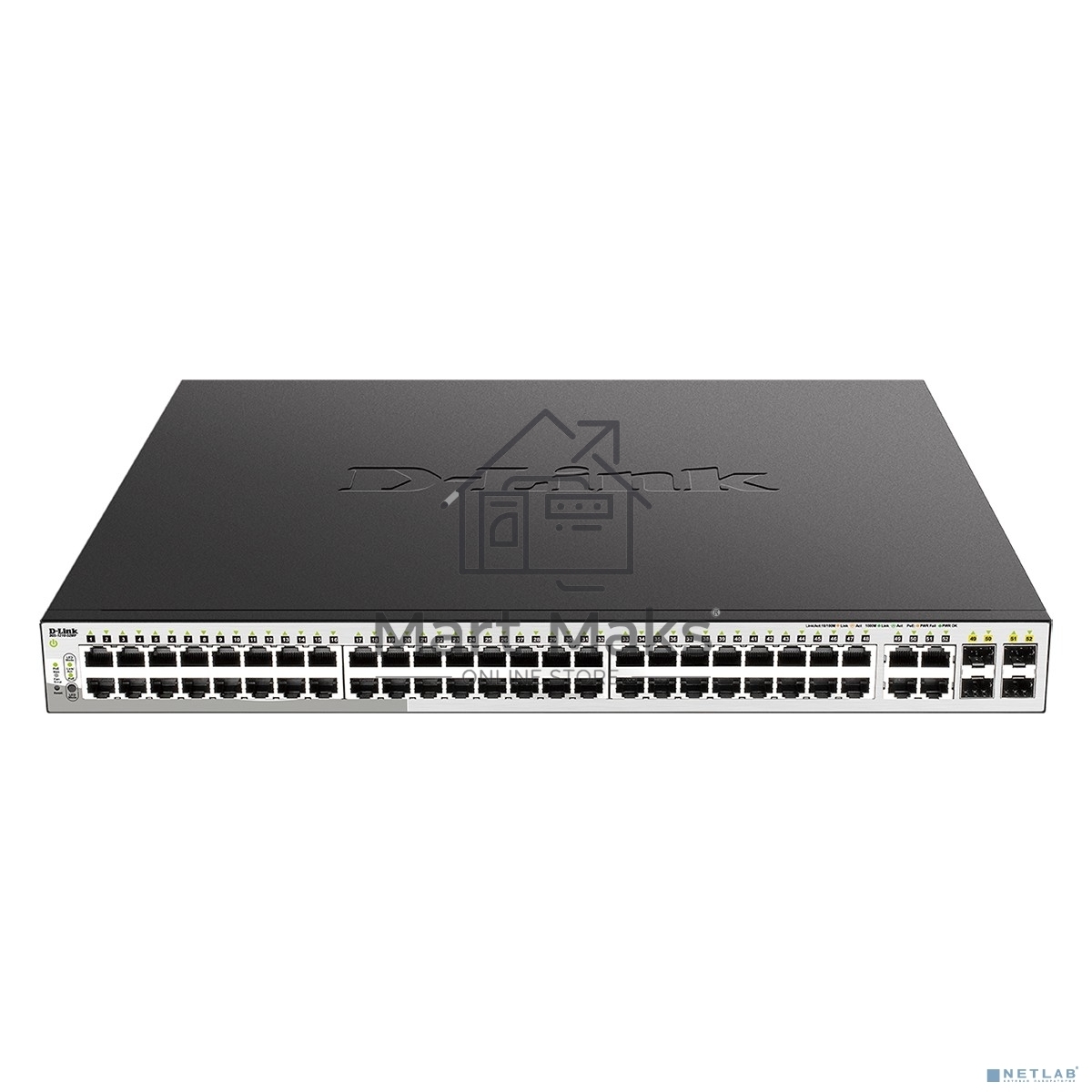 Коммутатор DGS-1210-52MP/F Smart L2 Switch 48х1000Base-T PoE, 4хCombo 1000Base-T/SFP, PoE Budget 370W, Compact CLI