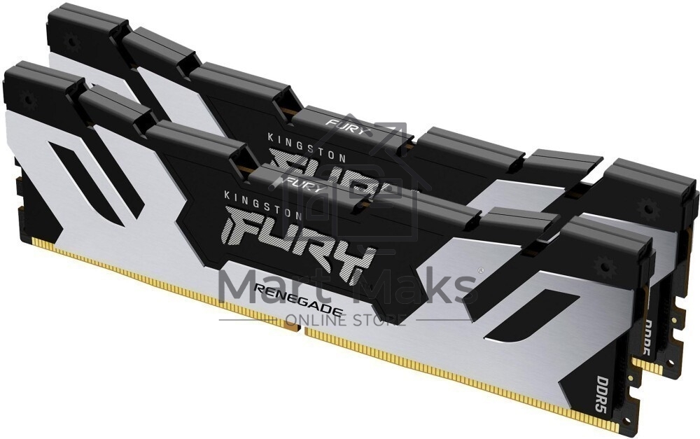 Оперативная память Kingston Fury Renegade Silver, DDR5, 96GB (2x48GB), 6000MHz, CL32, DIMM, с радиаторами, серебристый/черный