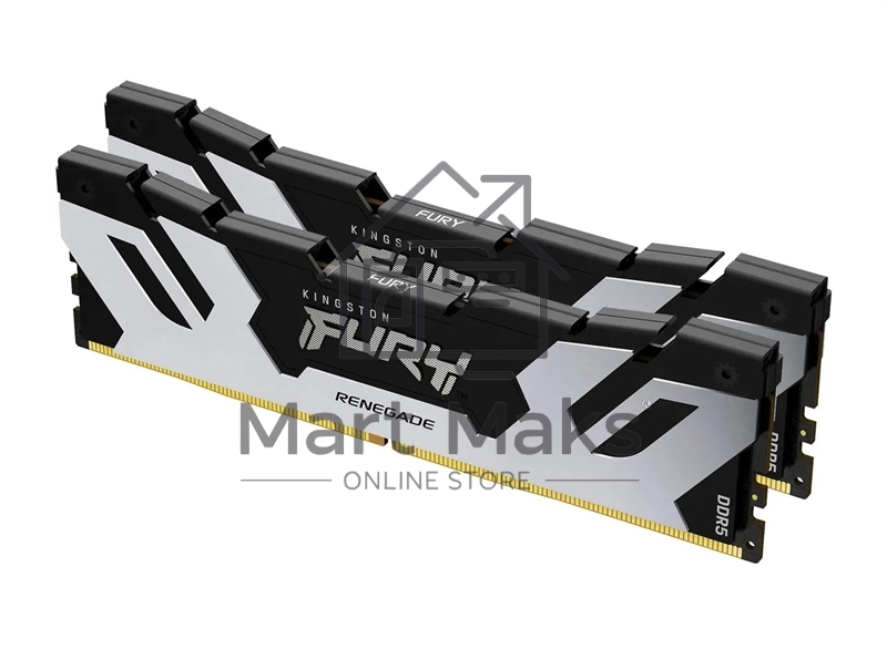 Оперативная память Kingston Fury Renegade, DDR5, 32GB (2x16GB), 8000MHz, CL38, DIMM, с радиаторами, серебристый/черный