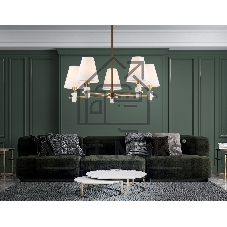 Люстра Ambrella light LH75044/5 BS/WH латунь/белый E14*5 max 40W D700*580