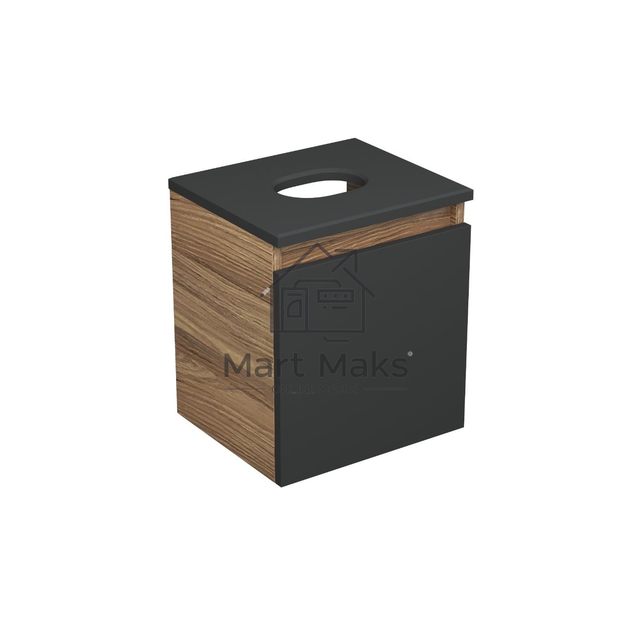 Тумба подвесная под раковину Bau Dream Blackwood 35, 1 ящик графит