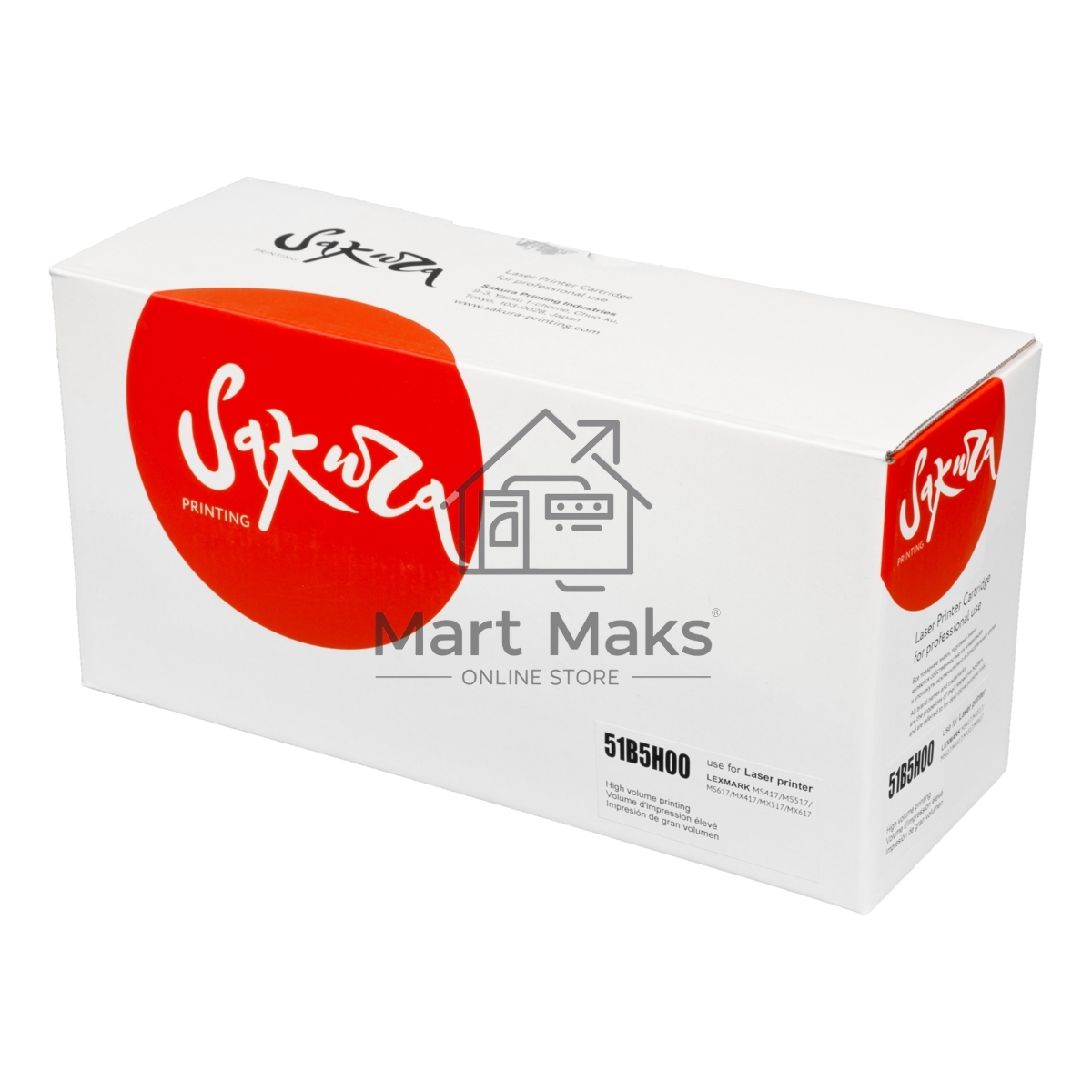 Картридж Sakura 51B5H00 для Lexmark MS417dn/MS517dn/MS617dn, MX417de/MX517de/MX617de, черный, 8 500 к.