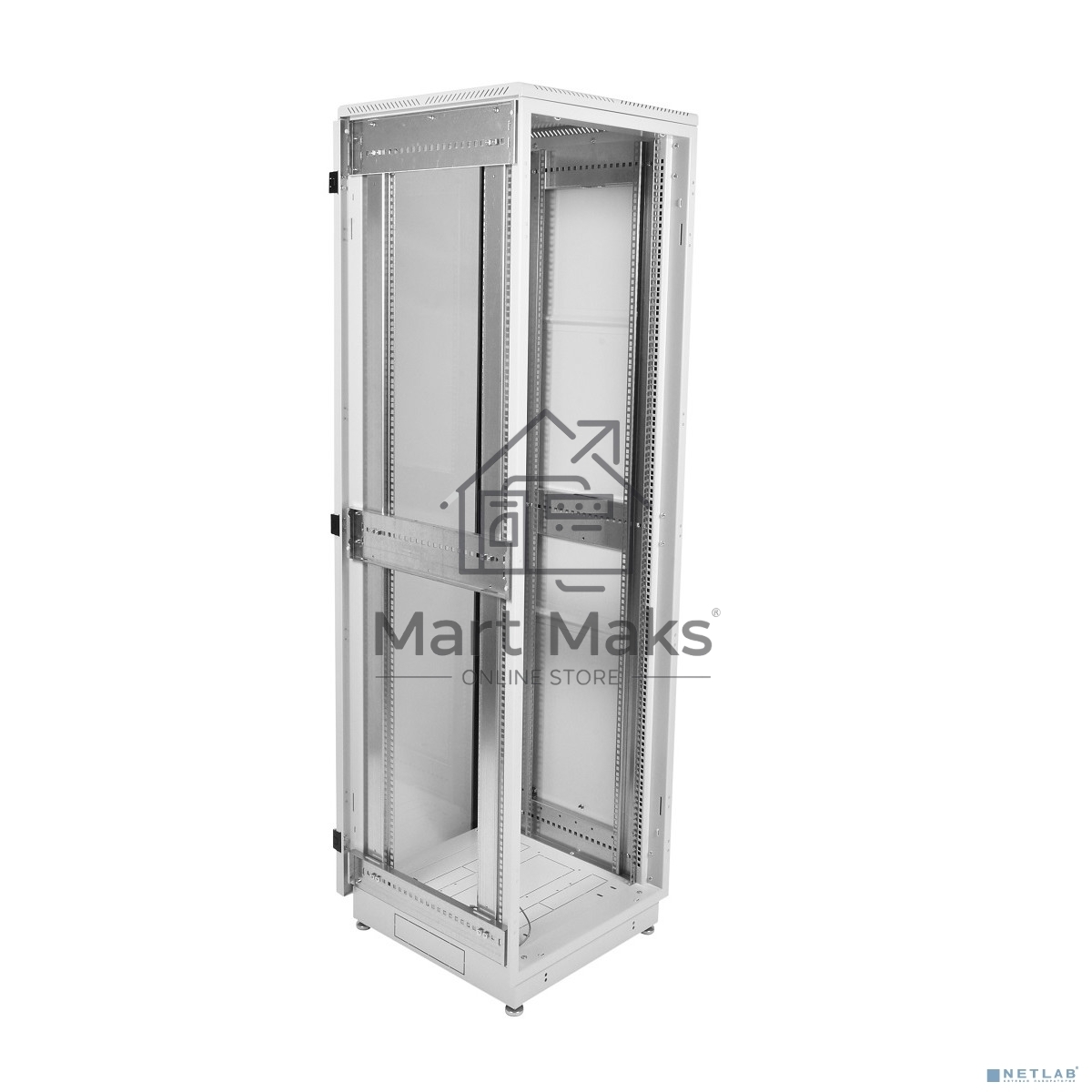 Шкаф коммутационный ЦМО ШТК-М-42.6.8-4ААА 42U 600x820мм пер.дв.перфор. задн.дв.стал.лист 2 бок.пан. направл.под закл.гайки 550кг серый