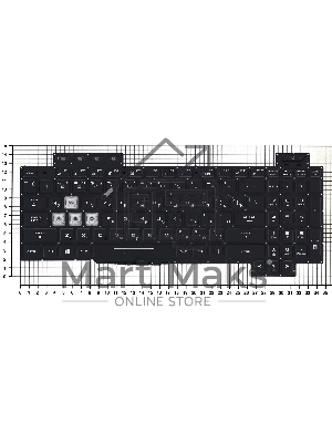 Клавиатура для ноутбука Asus ROG GL704 GL704GM черная c подсветкой