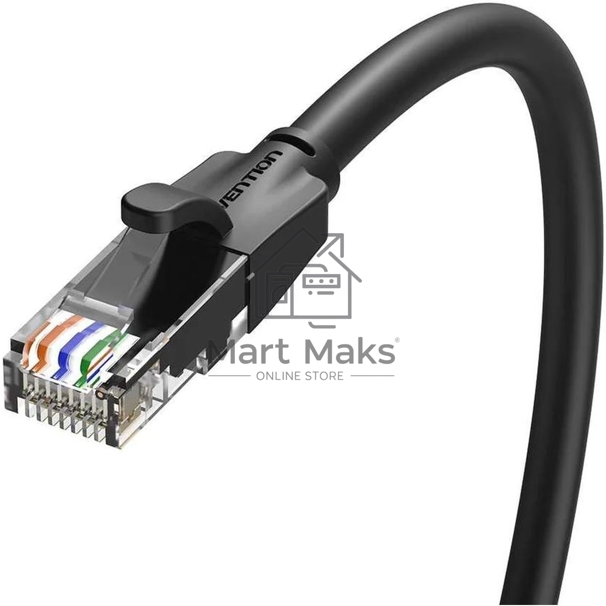 Патч-корд Vention прямой UTP cat.6, RJ45 - 8м. черный
