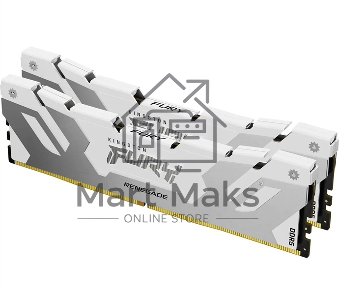 Оперативная память Kingston Fury Renegade, DDR5, 32GB (2x16GB), 8000MHz, CL38, DIMM, радиатор, белый