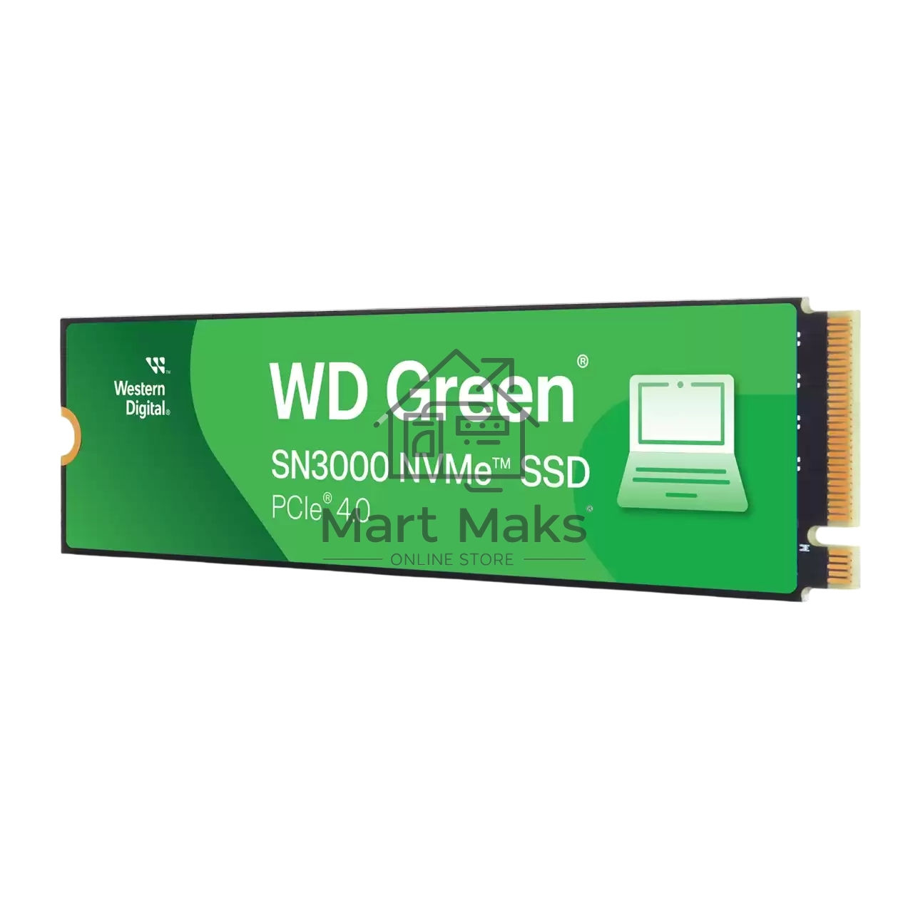 Накопитель SSD WD Green SN3000, 500Gb, PCIe 4.0 x4, M.2 2280, NVMe, R/W 5000/4100