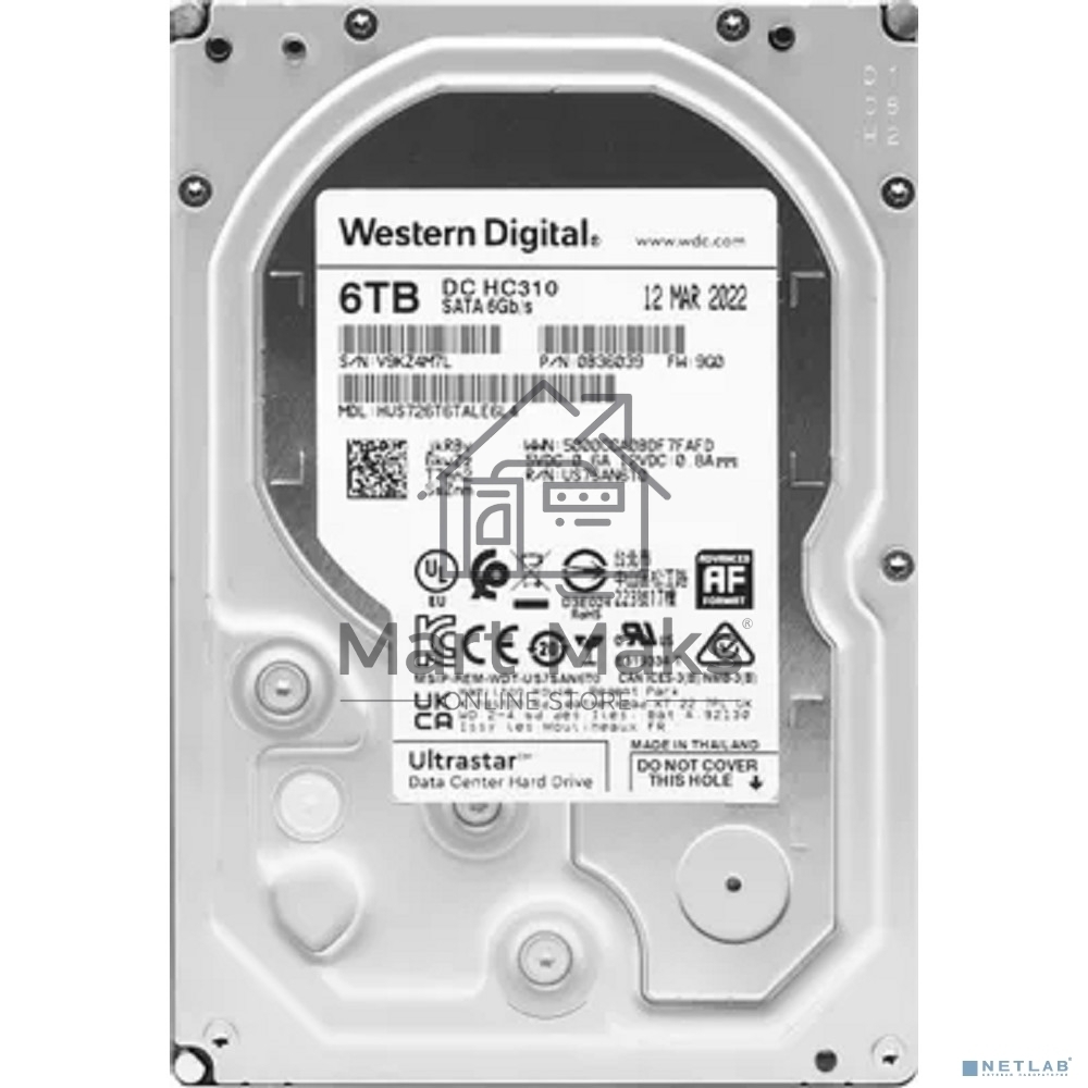Жесткий диск Western Digital 6Tb 7200rpm HGST SATA-III 0B36039 HUS726T6TALE6L4 Ultrastar 7K6 256Mb 3.5