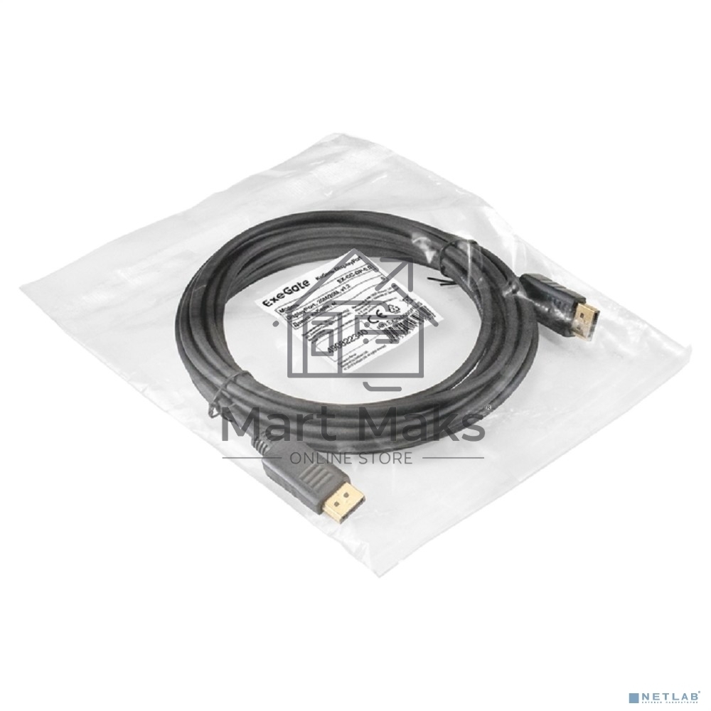 Кабель DisplayPort ExeGate EX-CC-DP-5.0 (20M/20M, 5м, v1.2)