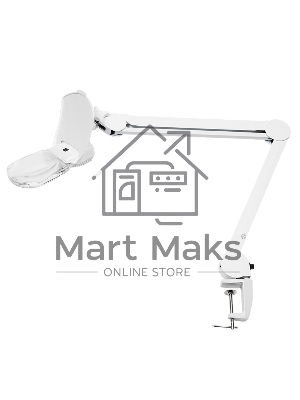 Лупа на струбцине Rexant, квадратная 3D+20D, с подсветкой 6 LED, серия EXPERT, белая 31-0565